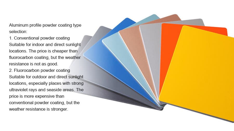 Aluminum profile powder coating