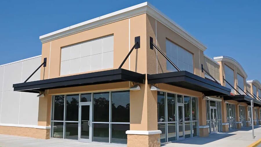 Durable aluminum commercial storefront entry door
