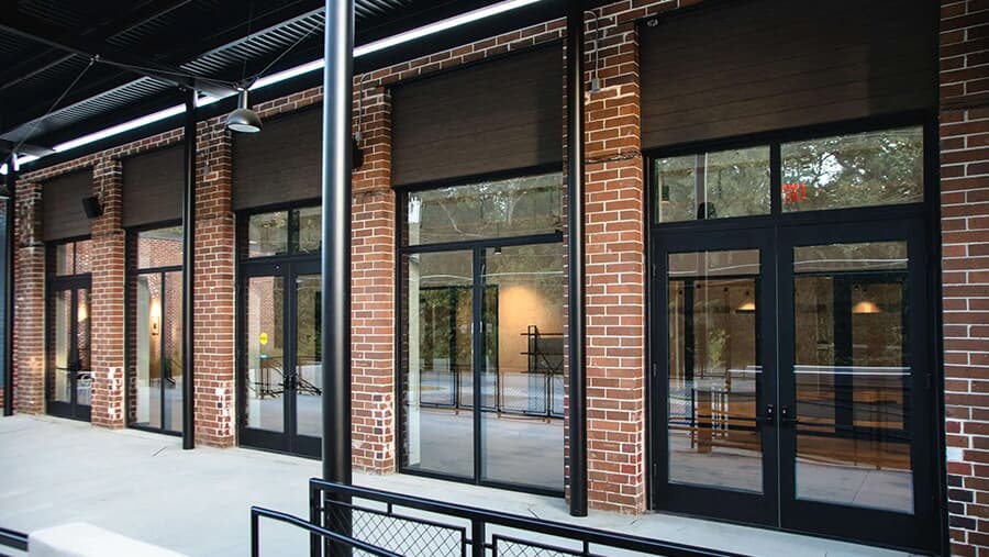 Aluminum framed glass commercial storefront door