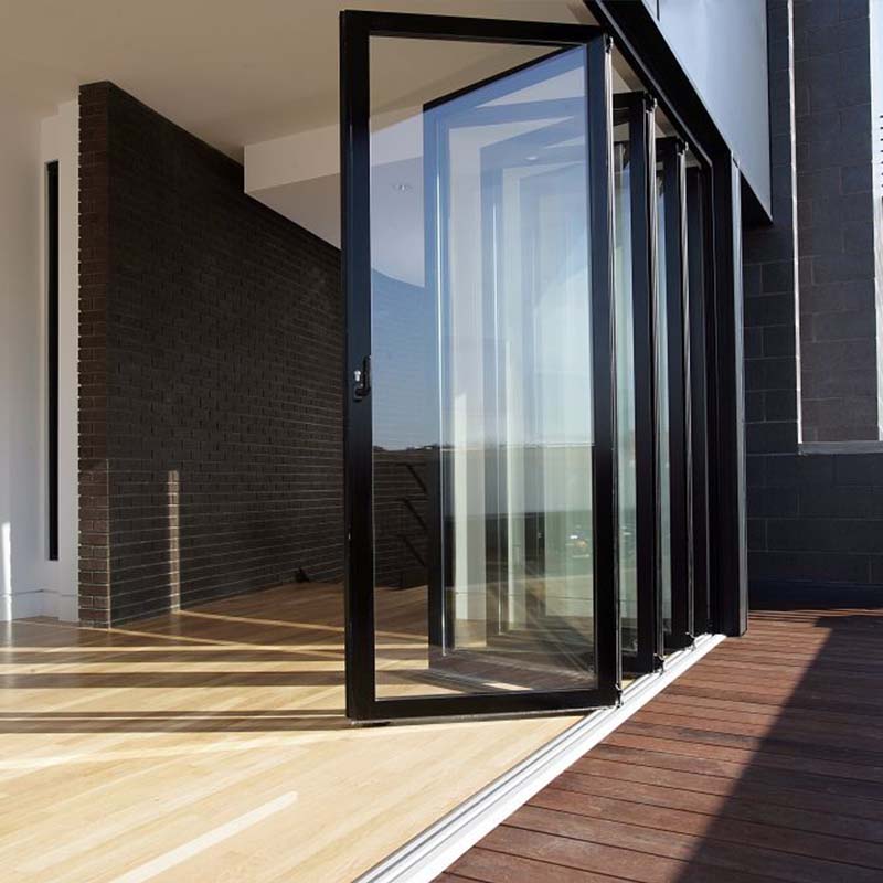 Patio double glass accordion door