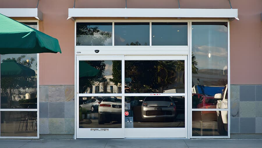Durable aluminum frame automatic sliding door