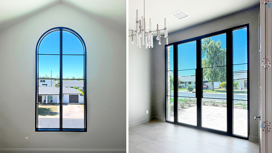 aluminum arch window