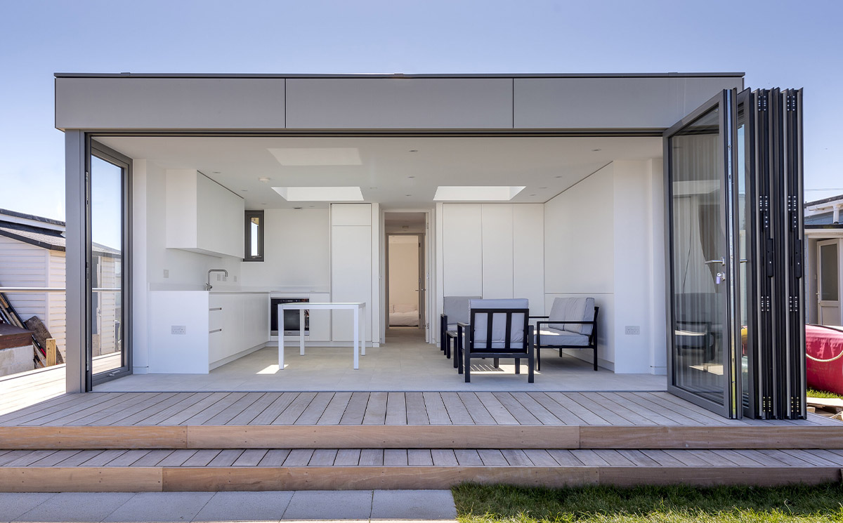Modern Minimalist Pavilion with Fully Open Folding Door System