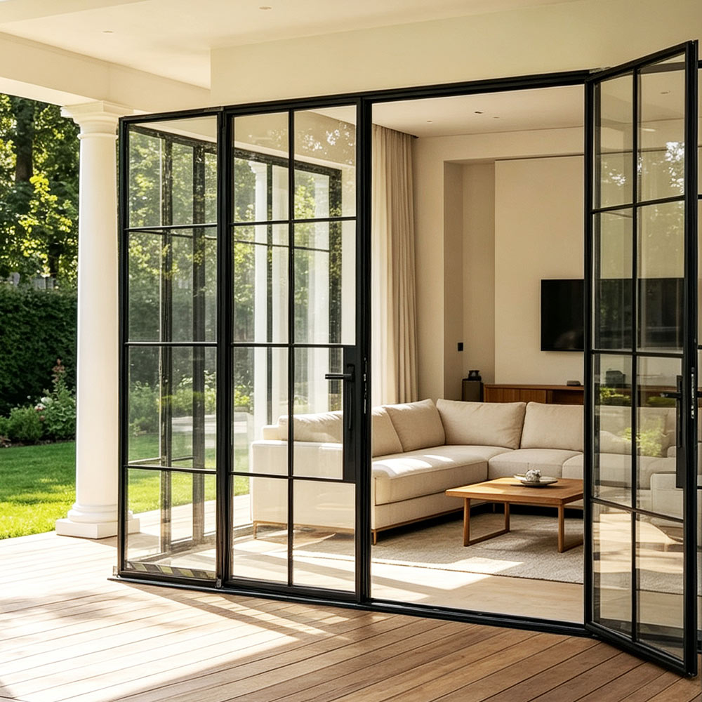 Diseño y funcionalidad: La guía completa para puertas batientes de vidrio ultradelgadas con tragaluces y paneles laterales.